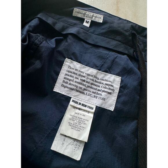 ENGINEERED GARMENTS Navy Drawstring Cargo Shorts - Picture 7 of 8